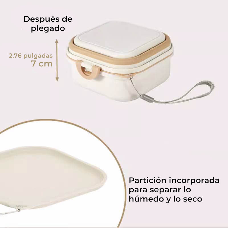 Bol portátil doble plegable para viajes