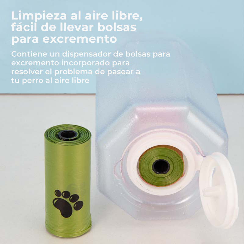 Botella de agua portátil multifuncional 3 en 1 para pasear al perro