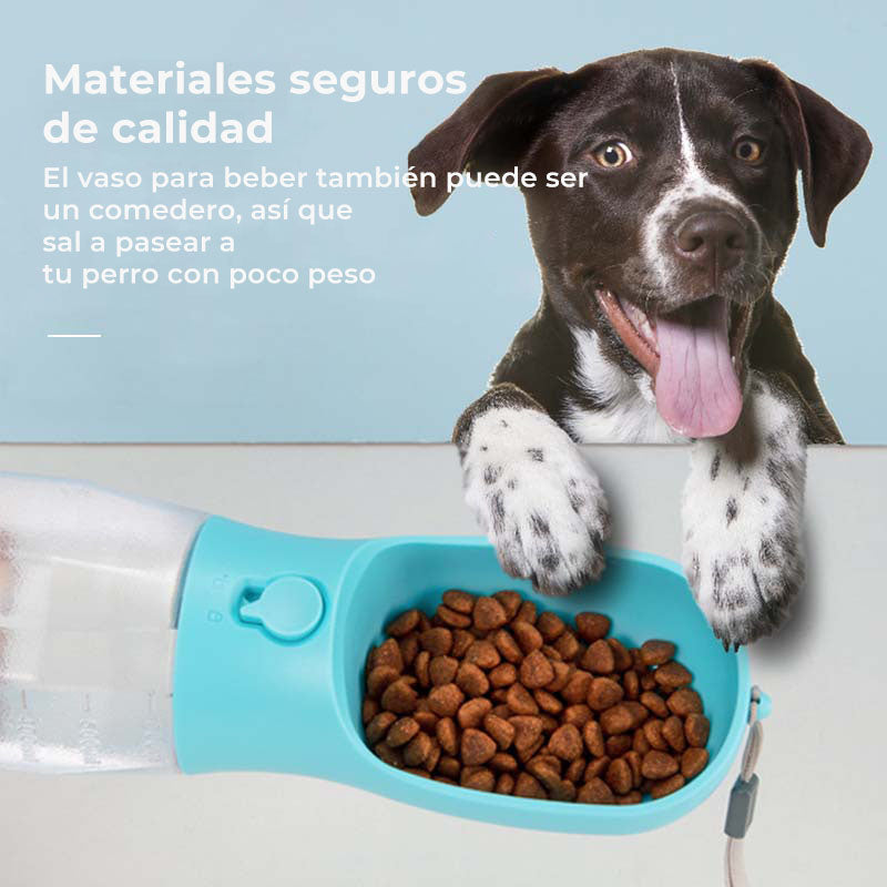 Botella de agua portátil multifuncional 3 en 1 para pasear al perro