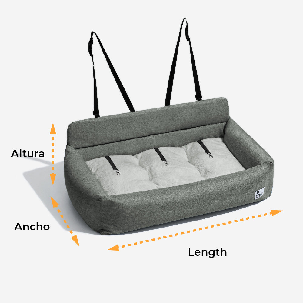 Cama de respaldo para perros durable y lavable tipo cojín de viaje para asiento trasero de automóvil