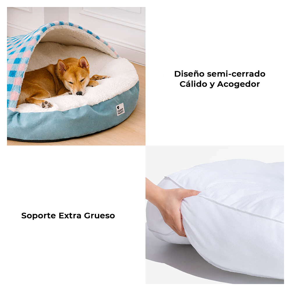 Cama redonda con dosel refugio de ensueño para perros cama nido para mascotas