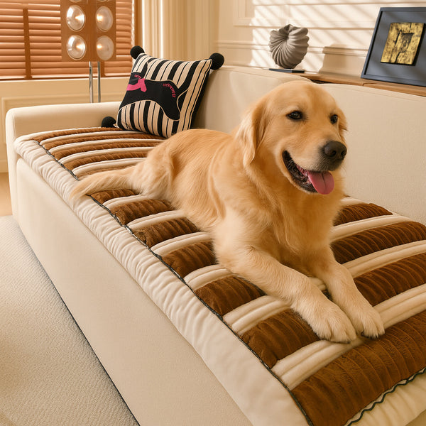 Confort Plush Plush Vegyed Striped Strip Couch Tapa de sofá