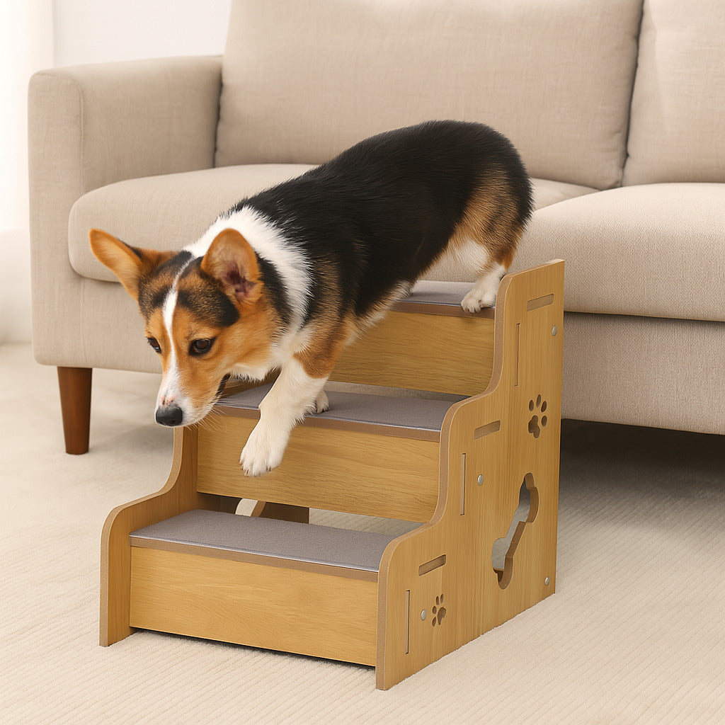 Rampa de perro de madera segura, resistente y antideslizante