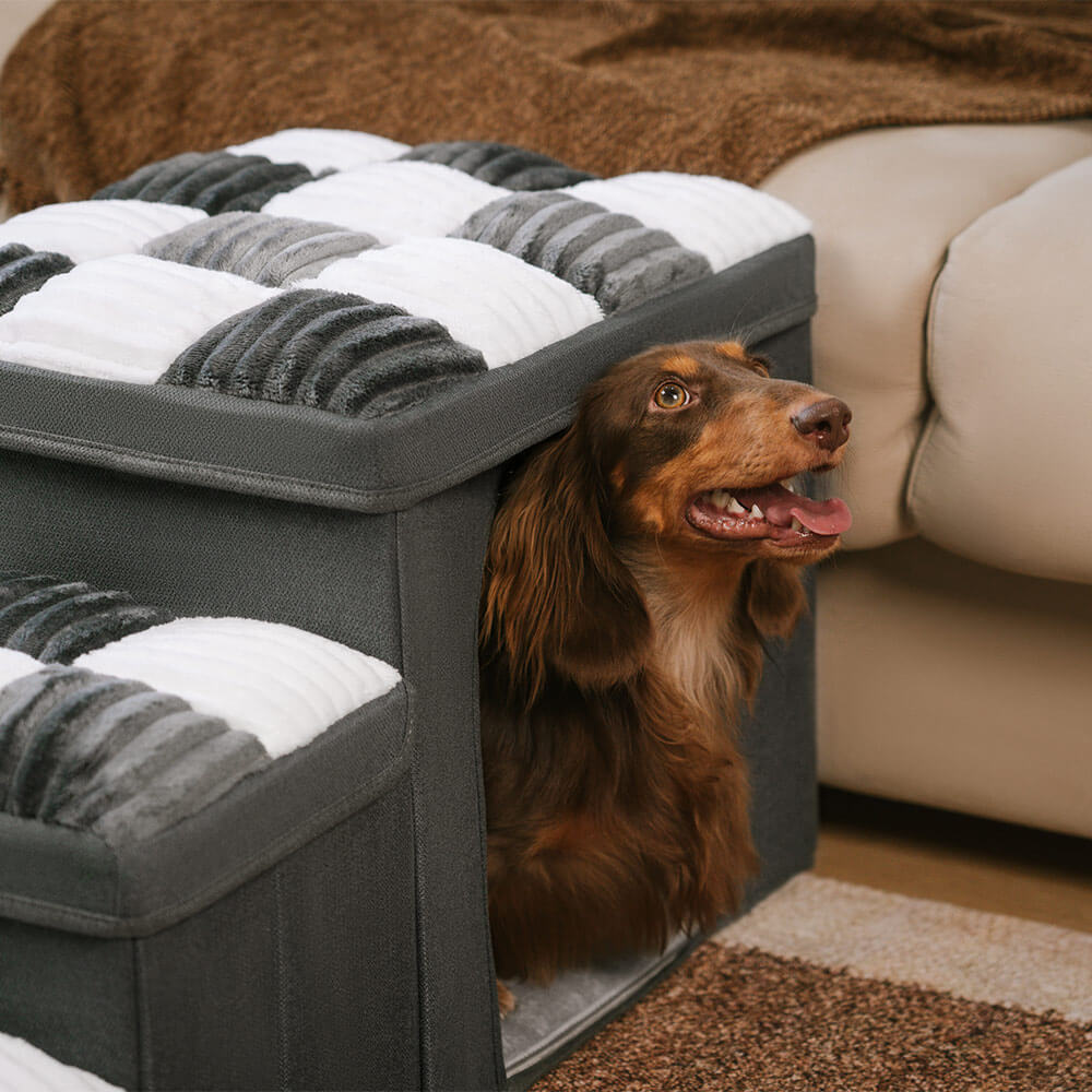 Escaleras para perros de tablero de ajedrez, con espacio de almacenamiento - Napsteps