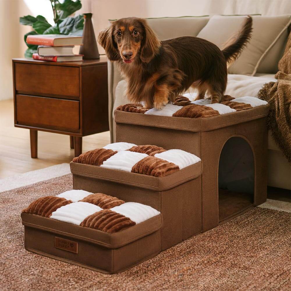 Escaleras para perros de tablero de ajedrez, con espacio de almacenamiento - Napsteps