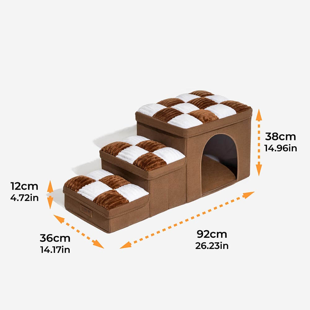 Escaleras para perros de tablero de ajedrez, con espacio de almacenamiento - Napsteps