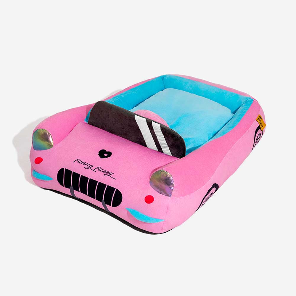 FUNNYFUZZY - Cama para perros con soporte para coche de carreras elegante - Glamour Drive