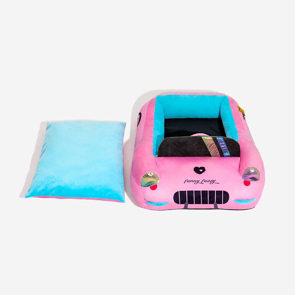 FUNNYFUZZY - Cama para perros con soporte para coche de carreras elegante - Glamour Drive