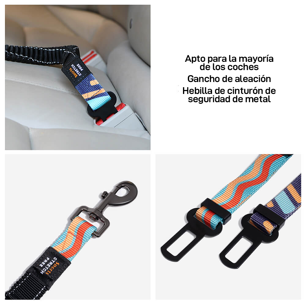 Cinturón de seguridad ajustable y fresco para accesorios coloridos para perros