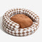 Cama clásica de gato de donas con bolsteras argyle - acogedor