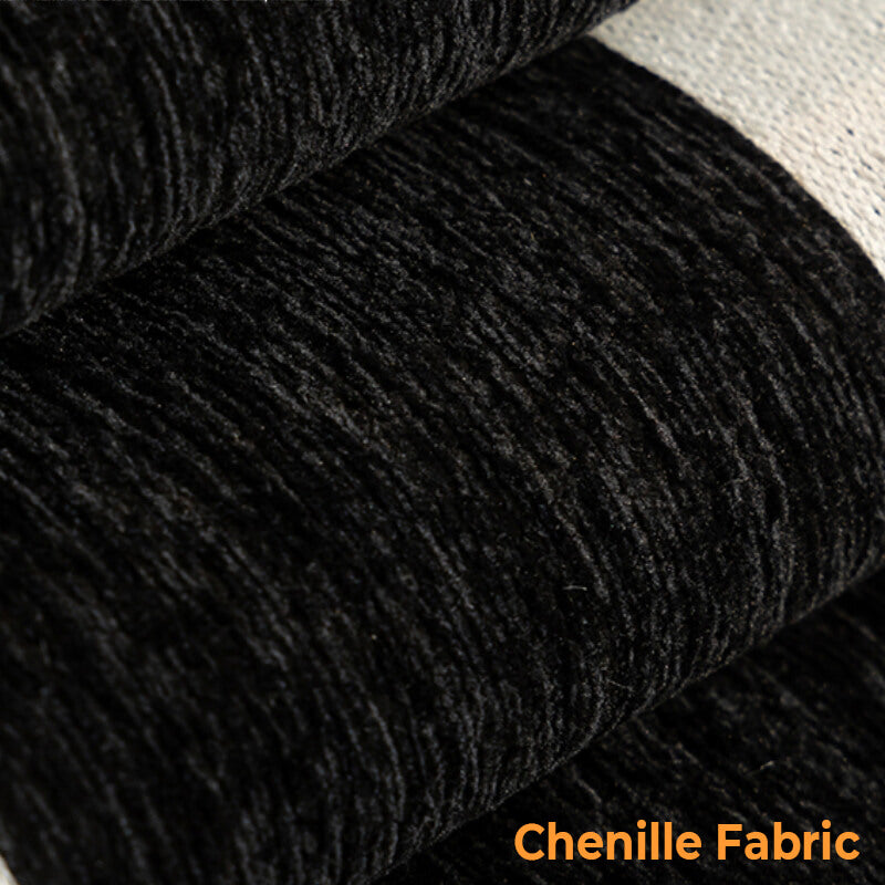 Cubierta clásica de sofá sin deslizamiento de chenille en forma irregular negro