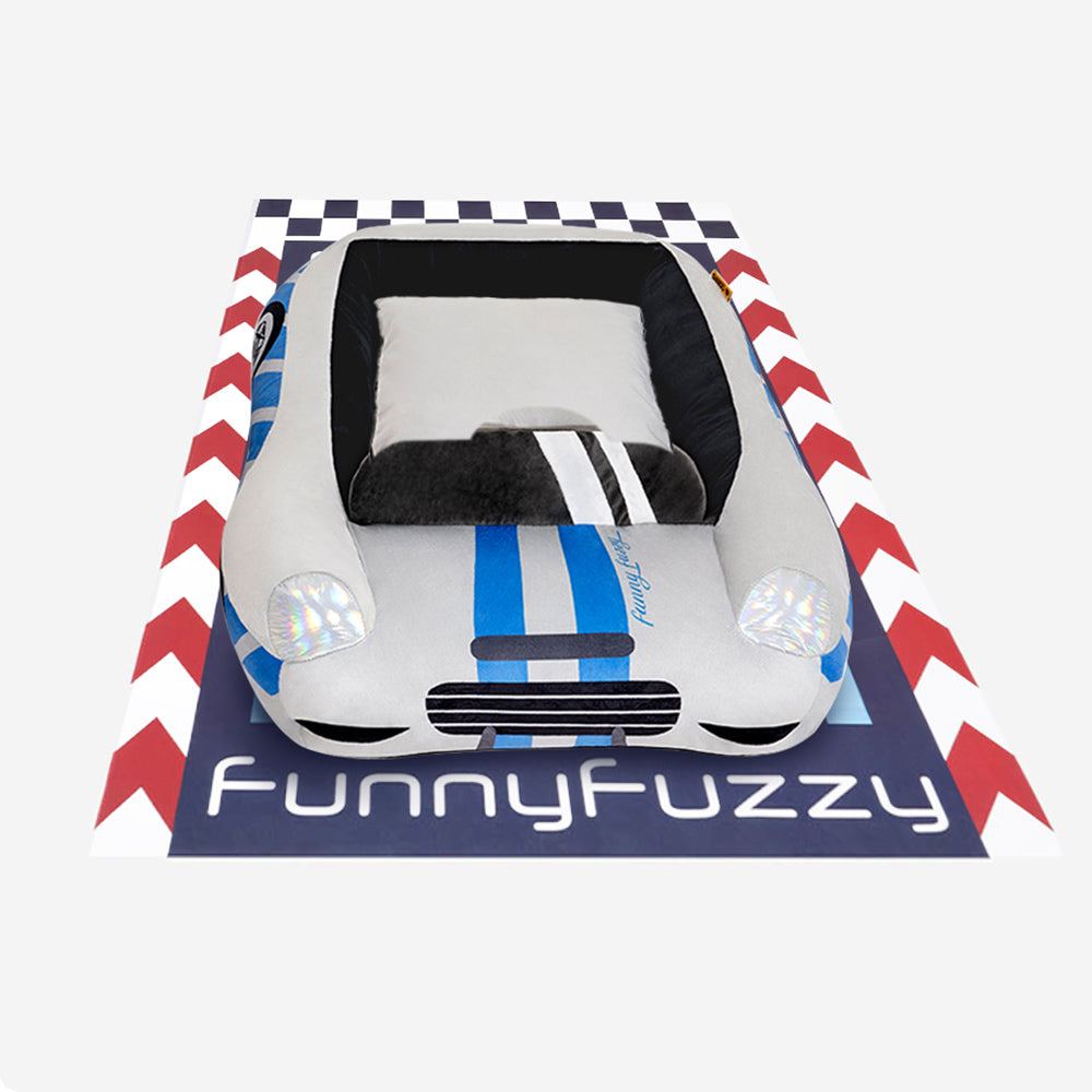 FUNNYFUZZY - Cama para perros con soporte para coche de carreras elegante - Glamour Drive