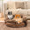 Classic Jacquard Plush Donut Dog Bed - Snuggle Den