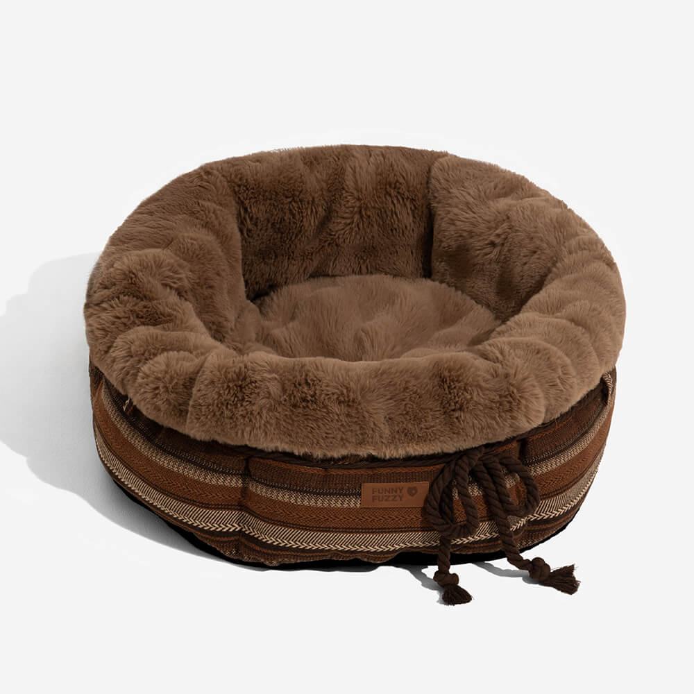 Cama clásica de felpa con forma de donut para perros de Jacquard - Snuggle Den