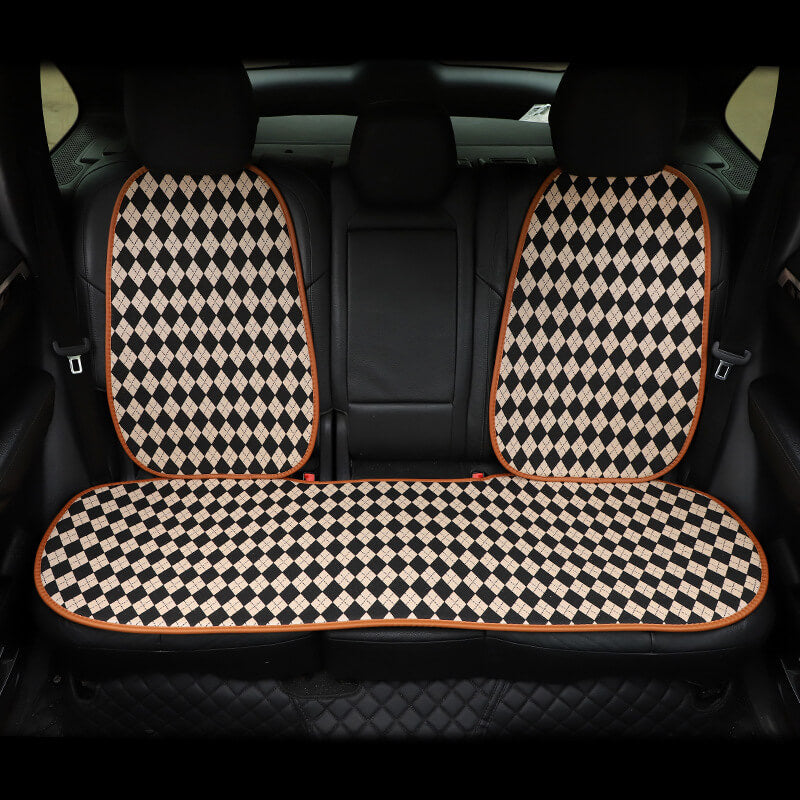 Juego completo de fundas antideslizantes para asiento delantero de coche con diseño clásico de rombos a juego