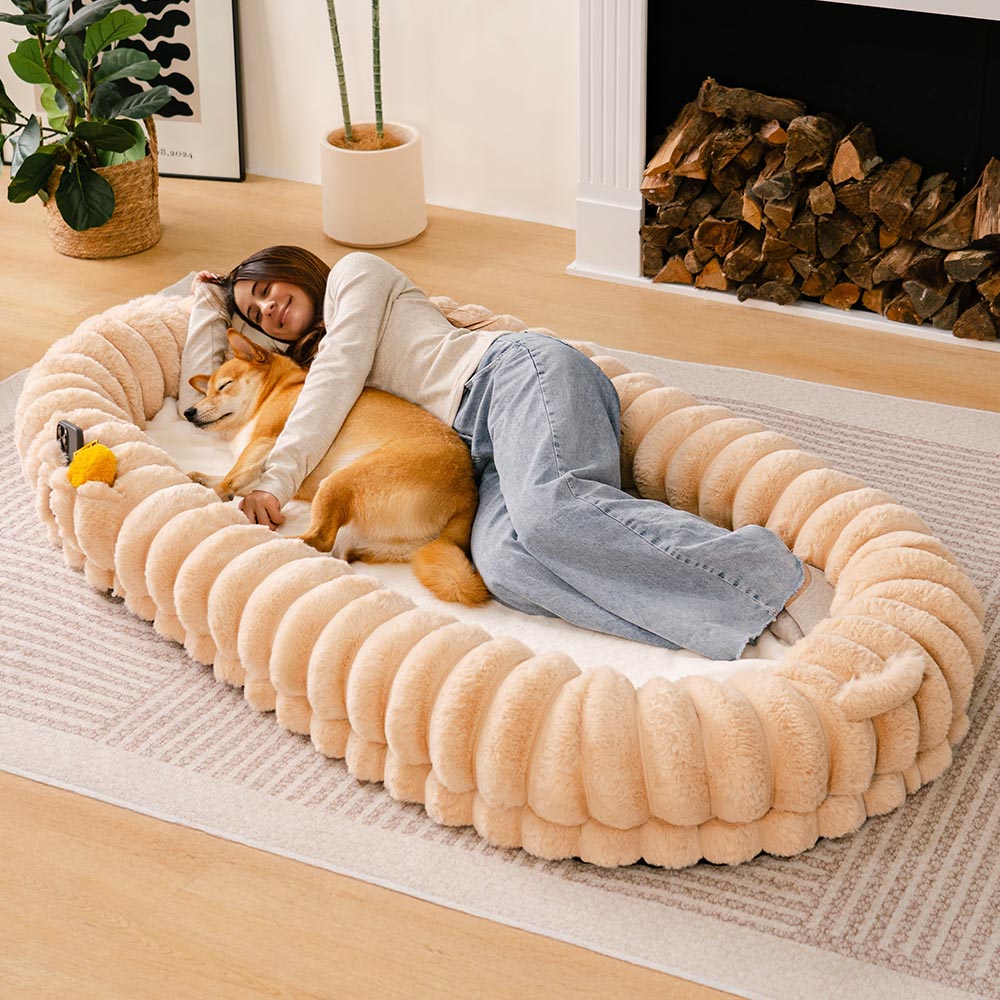 Almohada ortopédica extra grande, suave y esponjosa para perros, Cama Dount con deseño clásico para humanos y mascotas