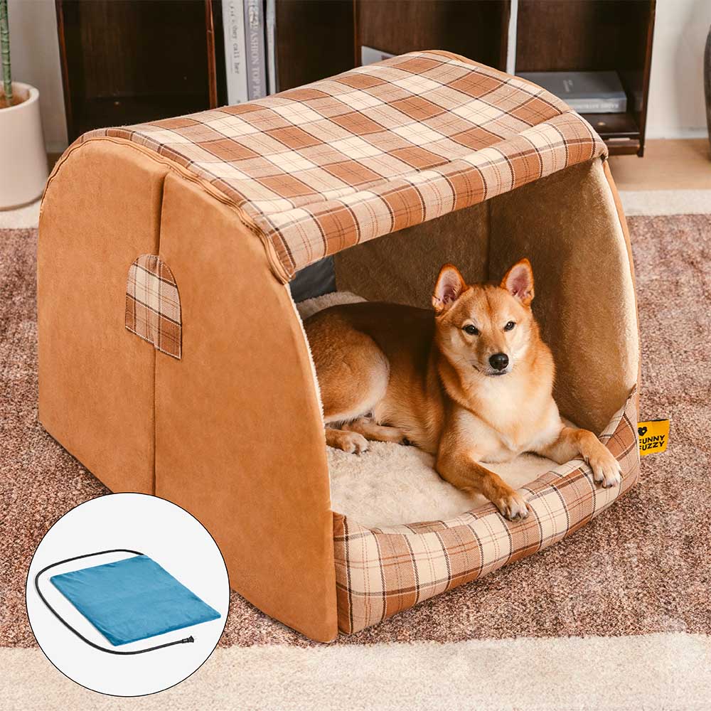 Cama ortopédica para perros con diseño clásico de cuadros escoceses - Warm Retreat