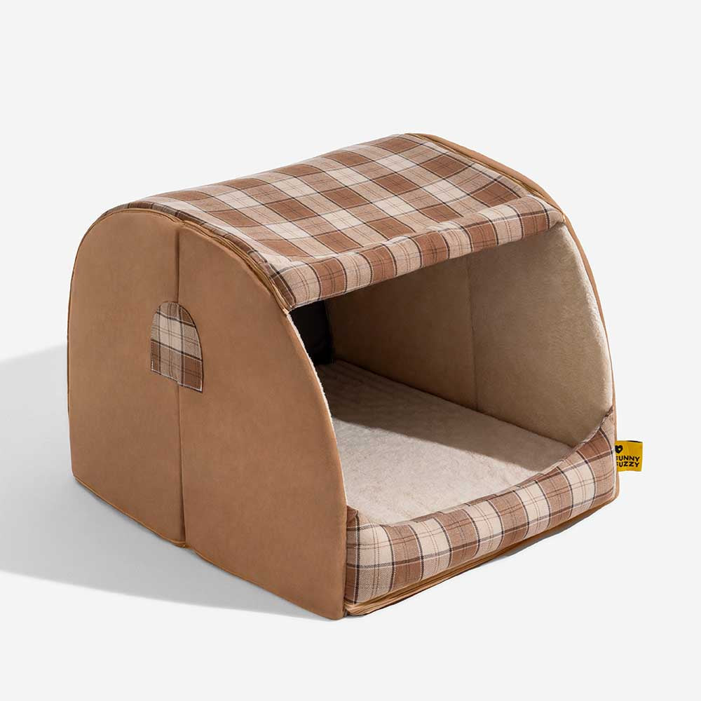 Cama ortopédica para perros Classical Plaid House - Cabaña Retreat