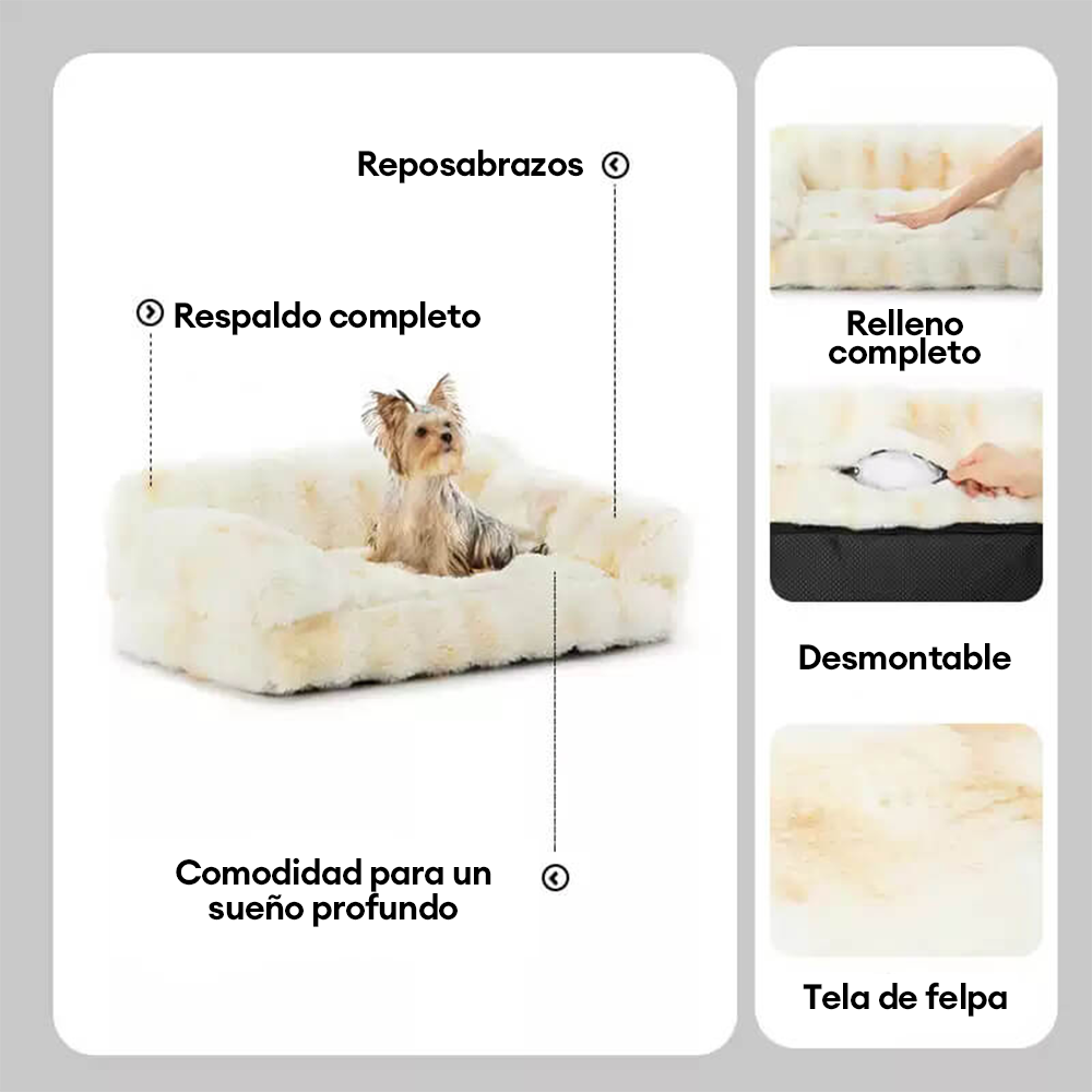 Cama acogedora y esponjosa para mascotas, sofá cama para perros y gatos