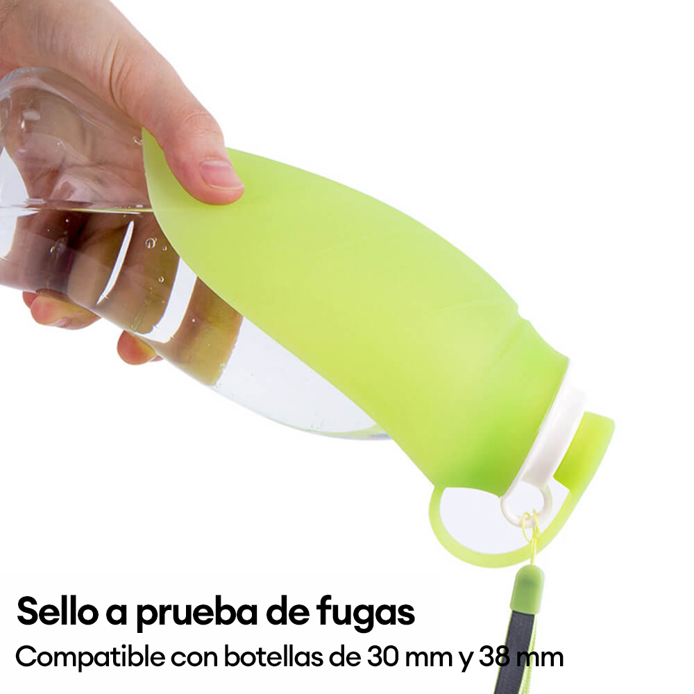 Dispensador de agua portátil para viajes al aire libre con forma de hoja, botella de agua para perros