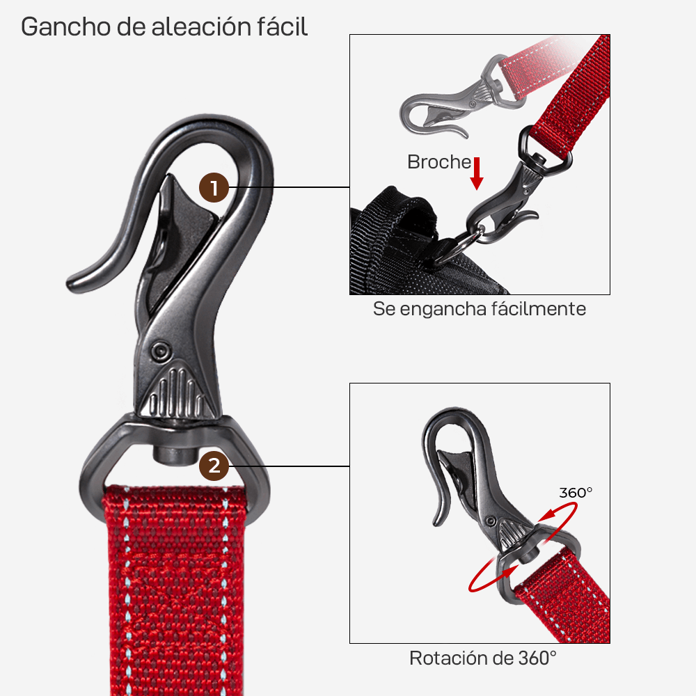 Correa para perros multifuncional manos libres con cinturón de seguridad