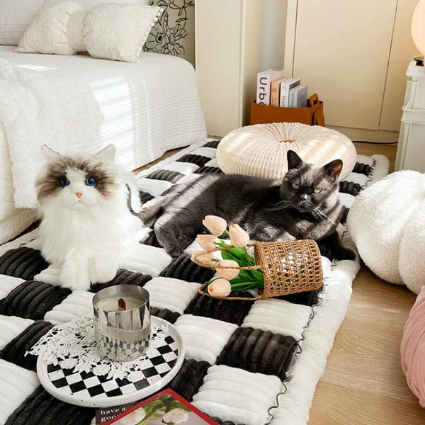 Cubierta de sofá de protector de muebles para mascotas a cuadros a cuadros