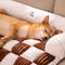 Cubierta protector de muebles para perros acogedores a cuadros de crema cuadrado