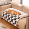 Cubierta protector de muebles para perros acogedores a cuadros de crema cuadrado