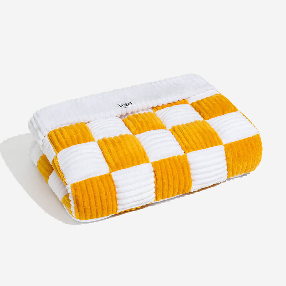 Cubierta protector de muebles para perros acogedores a cuadros de crema cuadrado