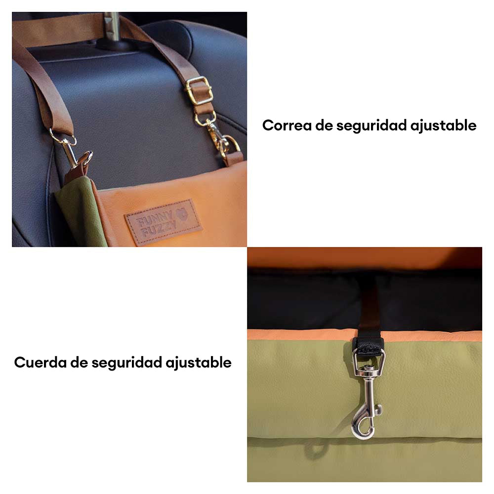 Asiento elevador para coche para perros de lujo con piel sintética elevada - Urban Voyager