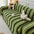 Cubierta de sofá de chenille con flecos de rayas decorativas