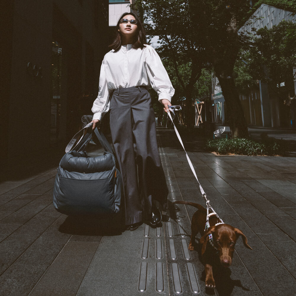 Cama elevada de asiento para perros de cuero sintético de lujo: Urban Voyager