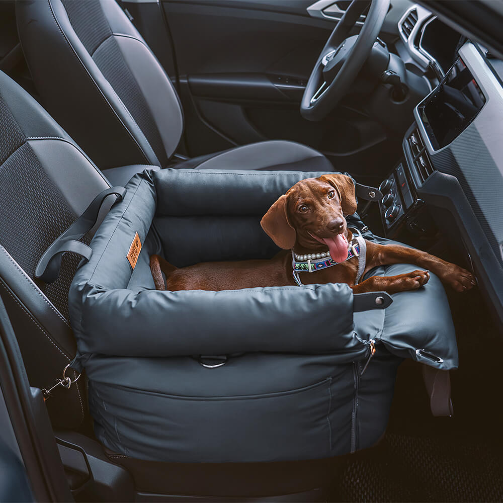 Cama elevada de asiento para perros de cuero sintético de lujo: Urban Voyager