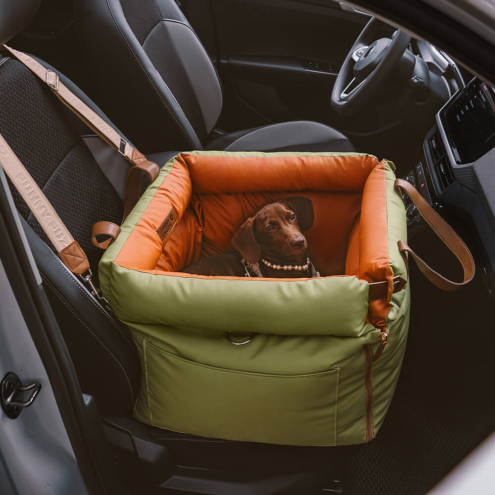 Cama elevada de asiento para perros de cuero sintético de lujo: Urban Voyager