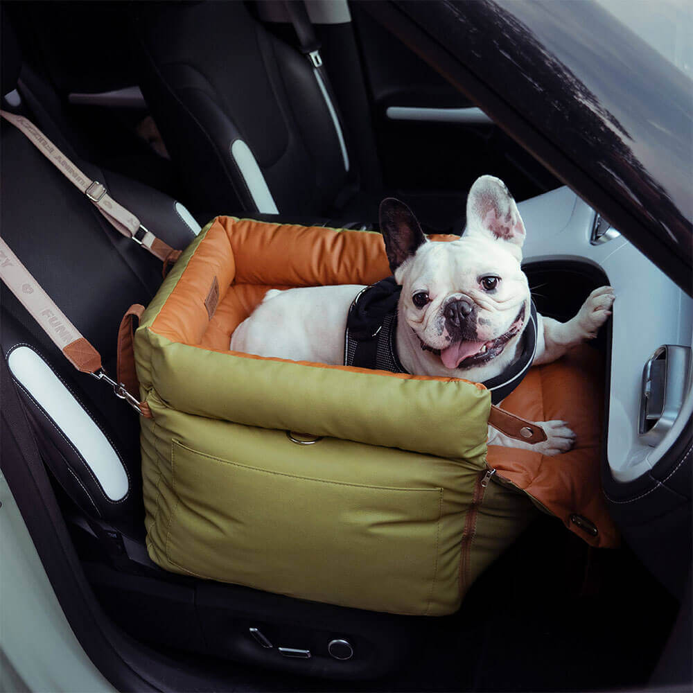 Cama elevada de asiento para perros de cuero sintético de lujo: Urban Voyager