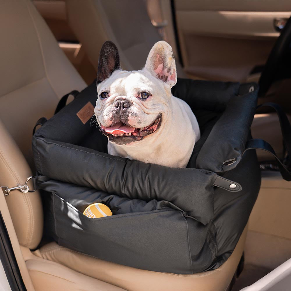 Cama elevada de asiento para perros de cuero sintético de lujo: Urban Voyager