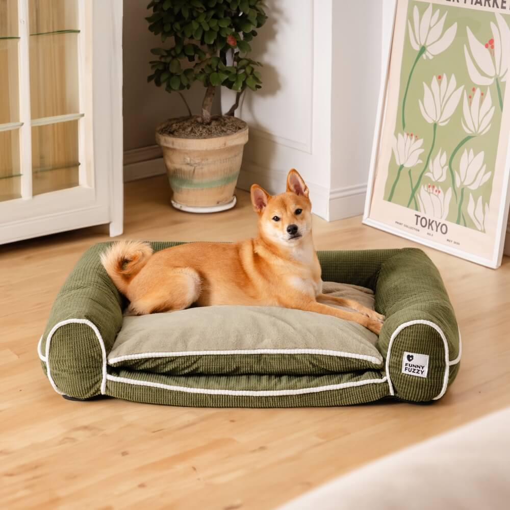 Sofá cama ortopédico para perros de franela de lujo de doble capa