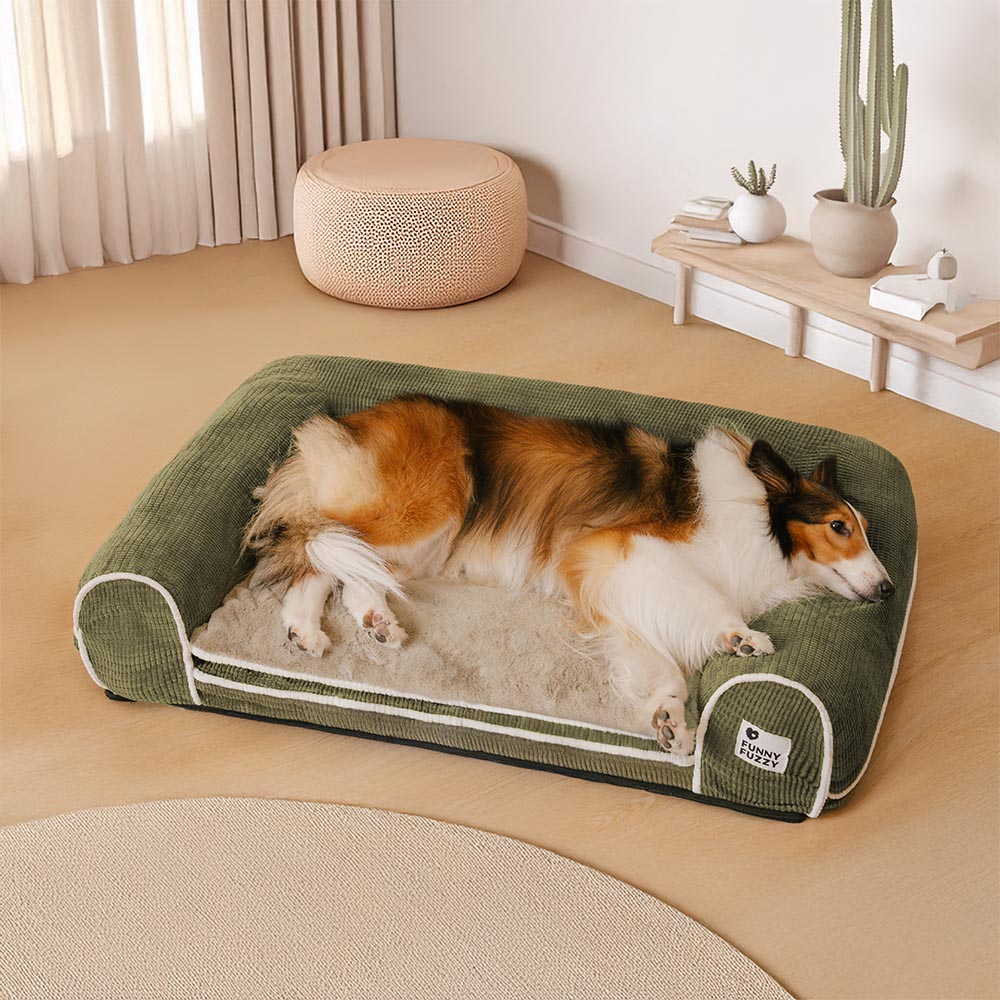 Sofá cama ortopédico para perros de franela de lujo de doble capa