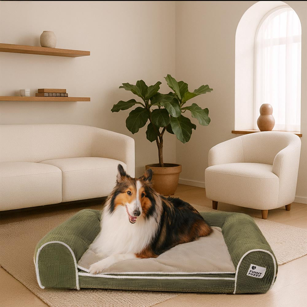 Sofá cama ortopédico para perros de franela de lujo de doble capa