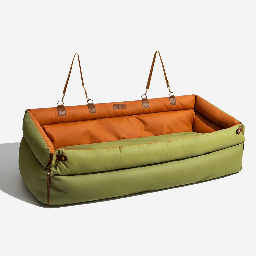 Cama elevada de asiento para perros de cuero sintético de lujo: Urban Voyager