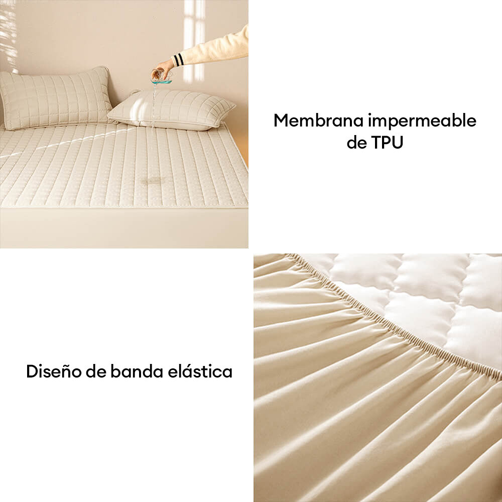 Sábana ajustable para colchón, elegante, cuadrada, transpirable, impermeable y antibacteriana