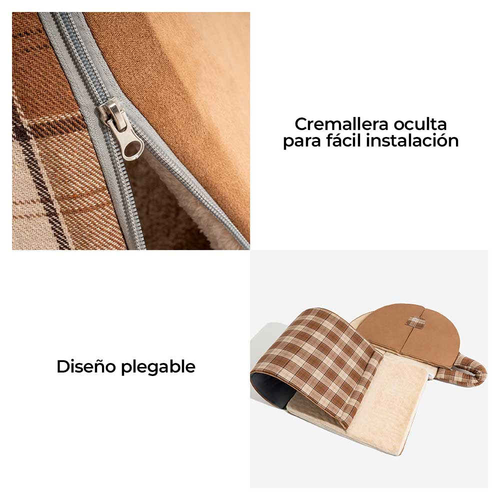 Cama ortopédica para perros con diseño clásico de cuadros escoceses - Warm Retreat