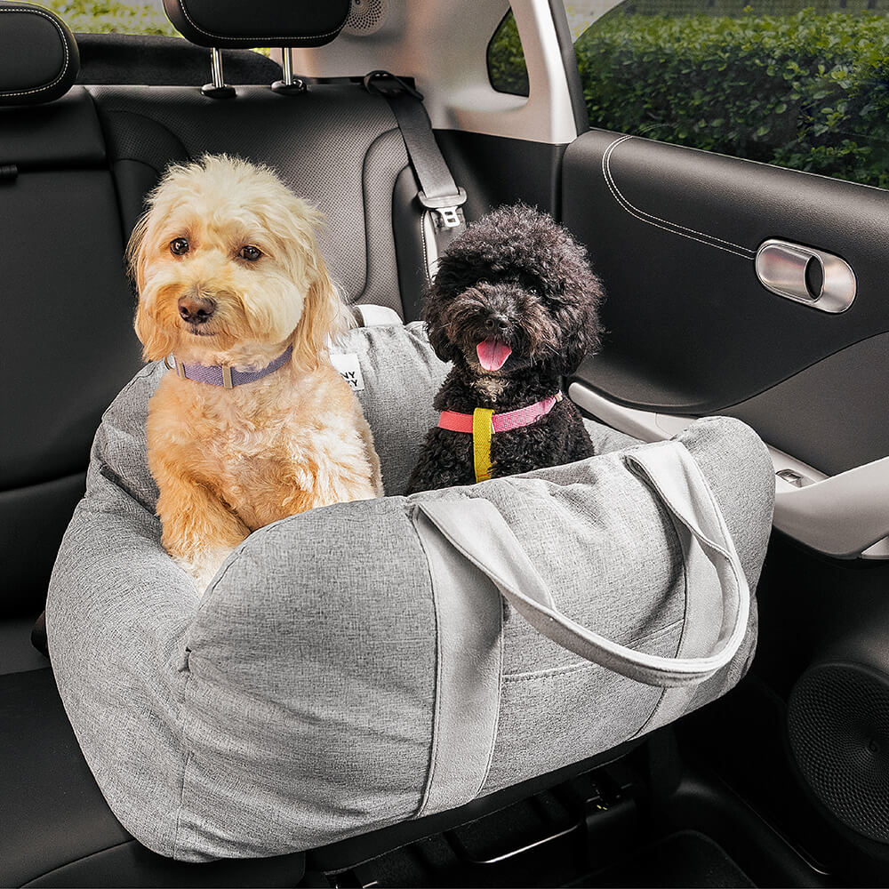 Cama para Asiento de Coche para Perros Vintage a Cuadros con Corazones