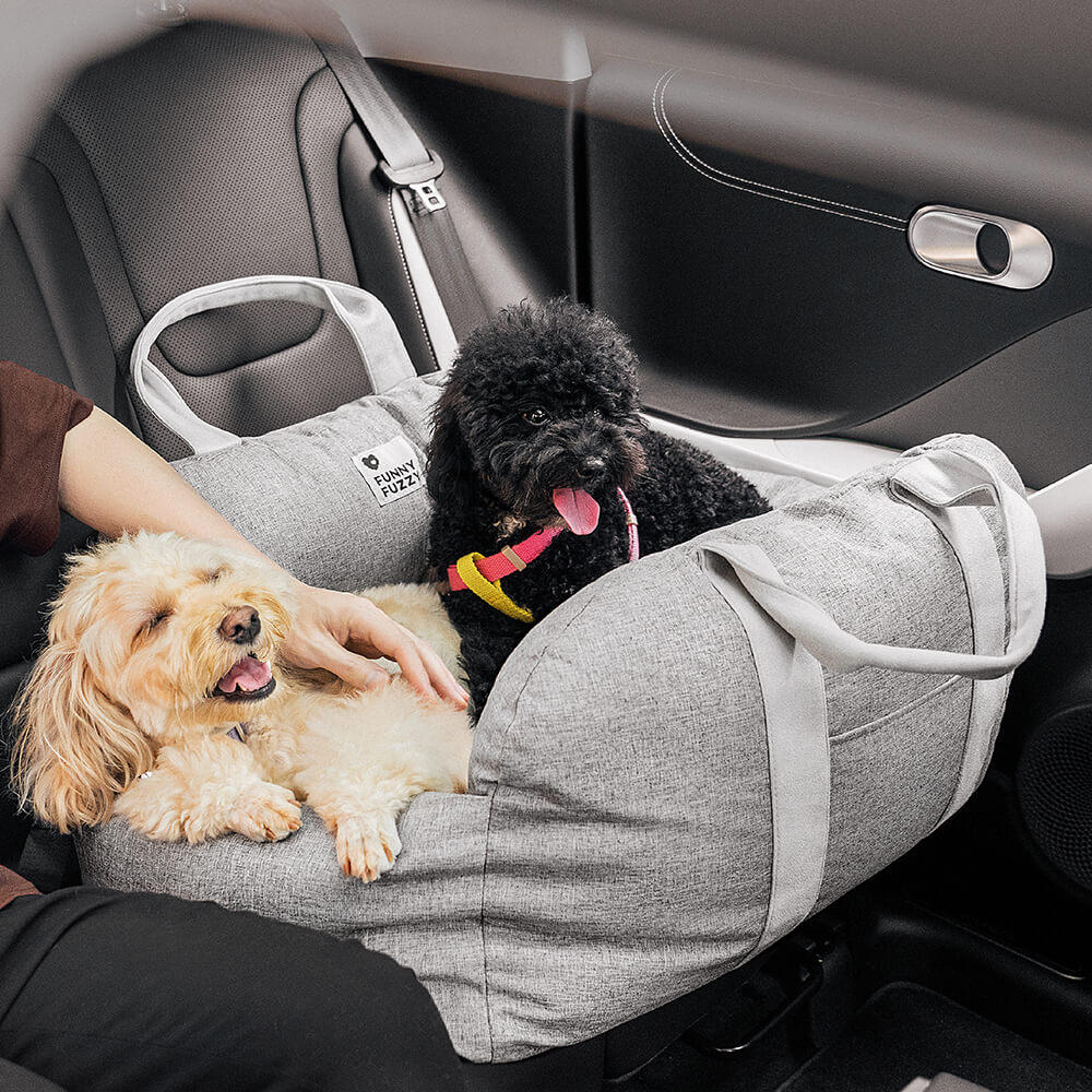 Cama para Asiento de Coche para Perros Vintage a Cuadros con Corazones