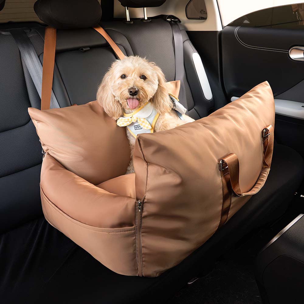 Asiento de Coche para Perros Impermeable con Cama - Primera Clase