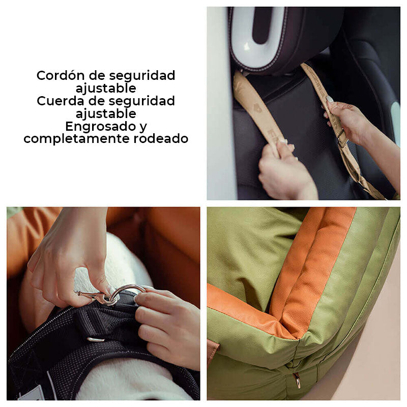 Cama elevada de asiento para perros de cuero sintético de lujo: Urban Voyager