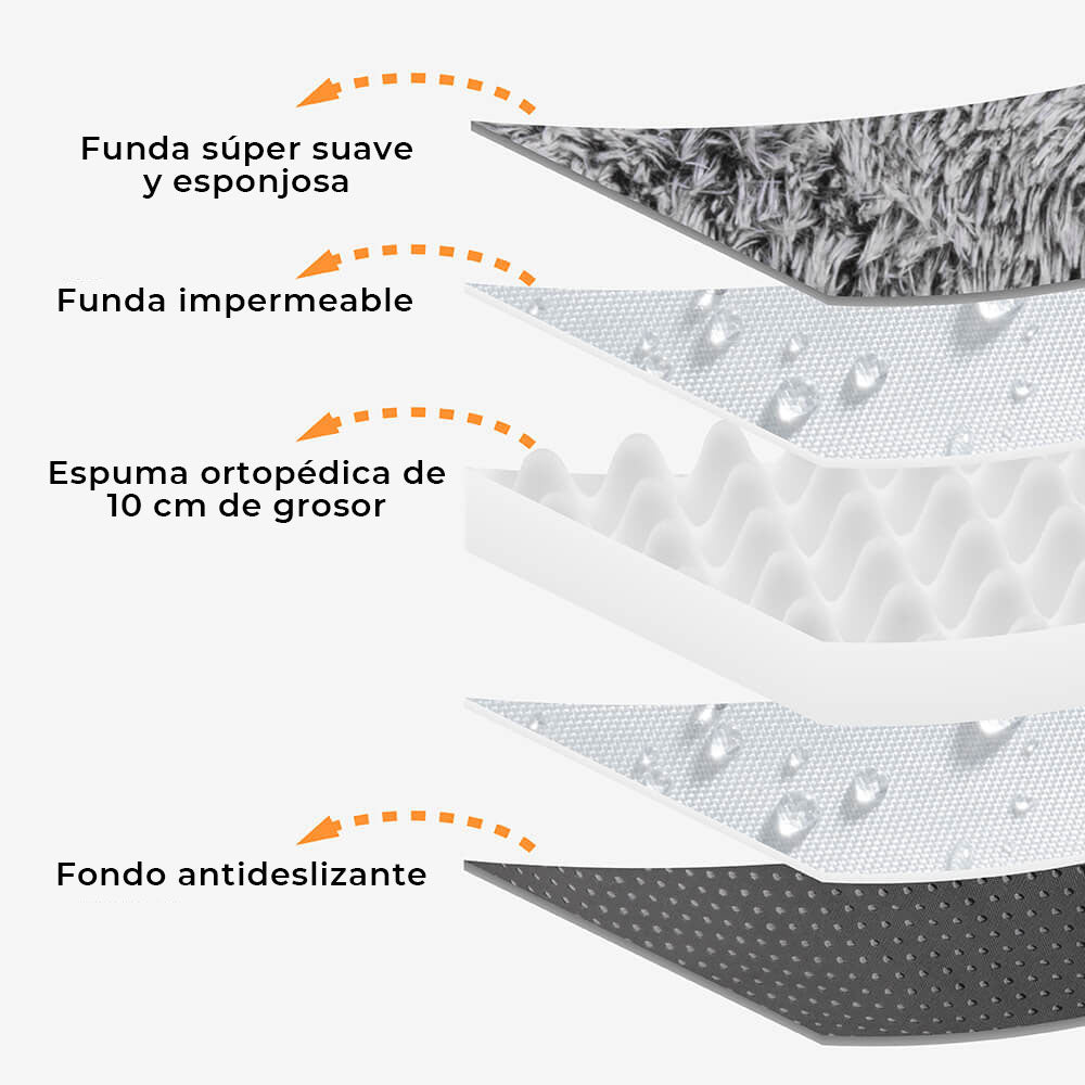 Cama ovalada de lujo súper grande para dormir profundamente con manta