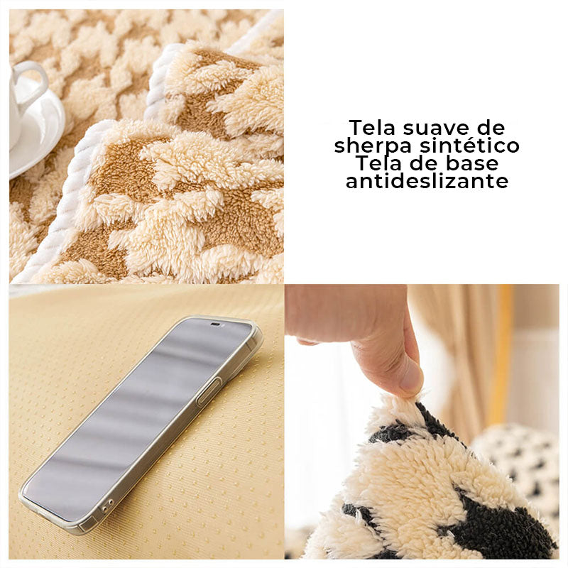 Funda de sofá antideslizante para protección de muebles de tejido de espiga plush