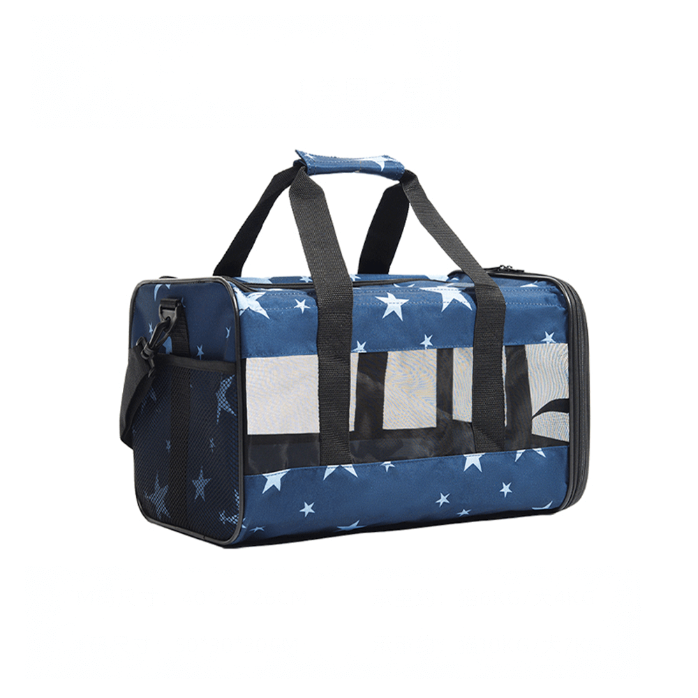 Bolsa transportadora plegable ligera para perros y gatos de malla transpirable