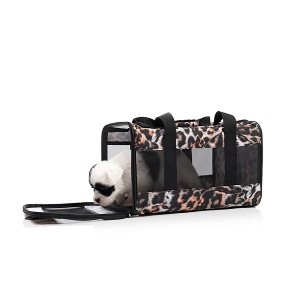 Bolsa transportadora plegable ligera para perros y gatos de malla transpirable